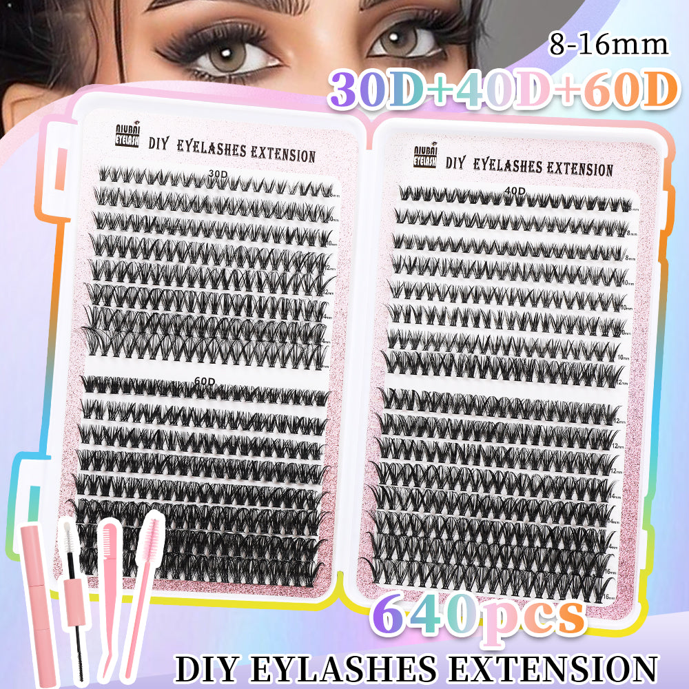 Limitlessly Cluster Lash Set — 640 Segmented Lashes