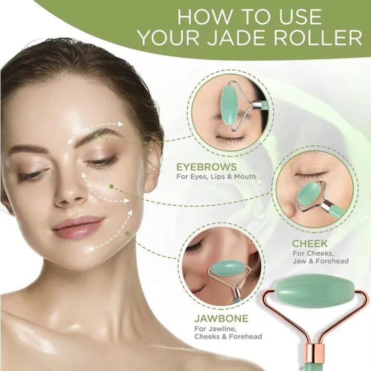 Gua Sha & Jade Roller Set — Facial Lifting & Sculpting Massager
